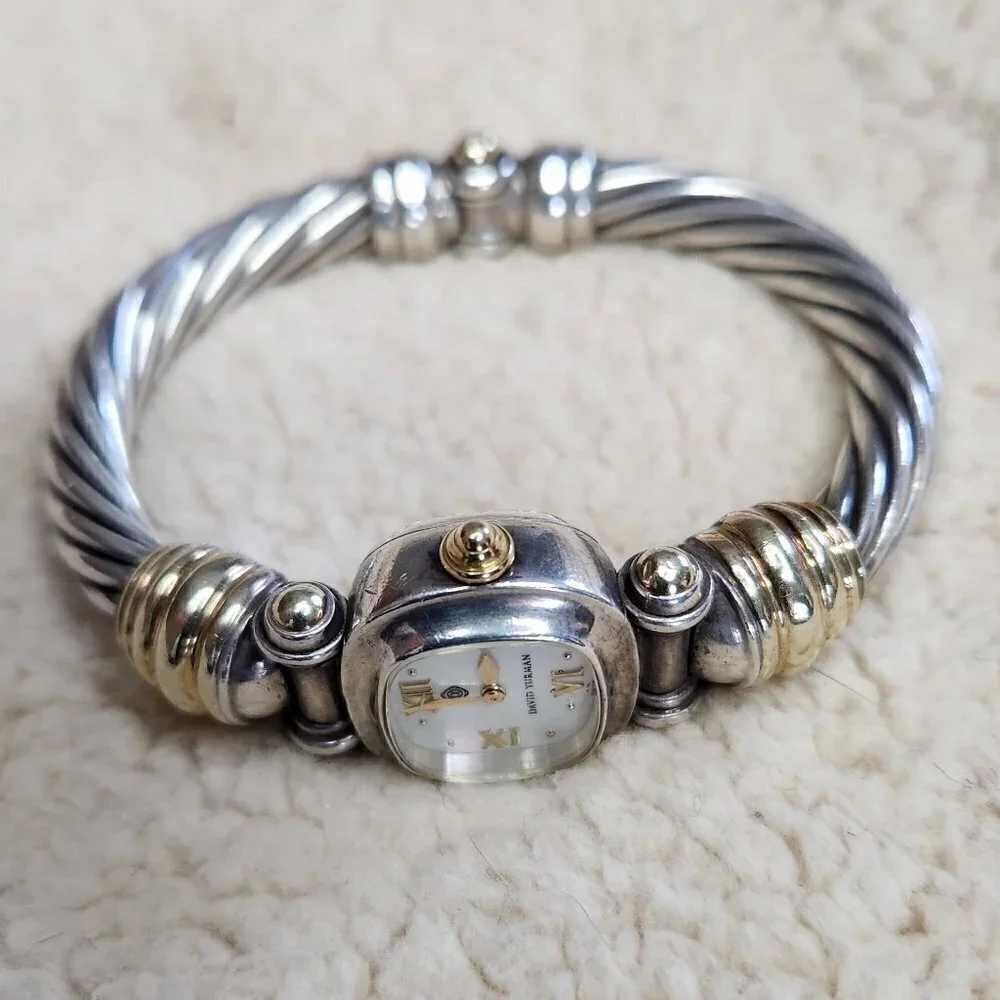 David Yurman Sterling Silver & 14K YG Cable Watch